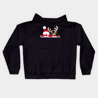 Merry Christmas Santa & Reindeer Kids Hoodie